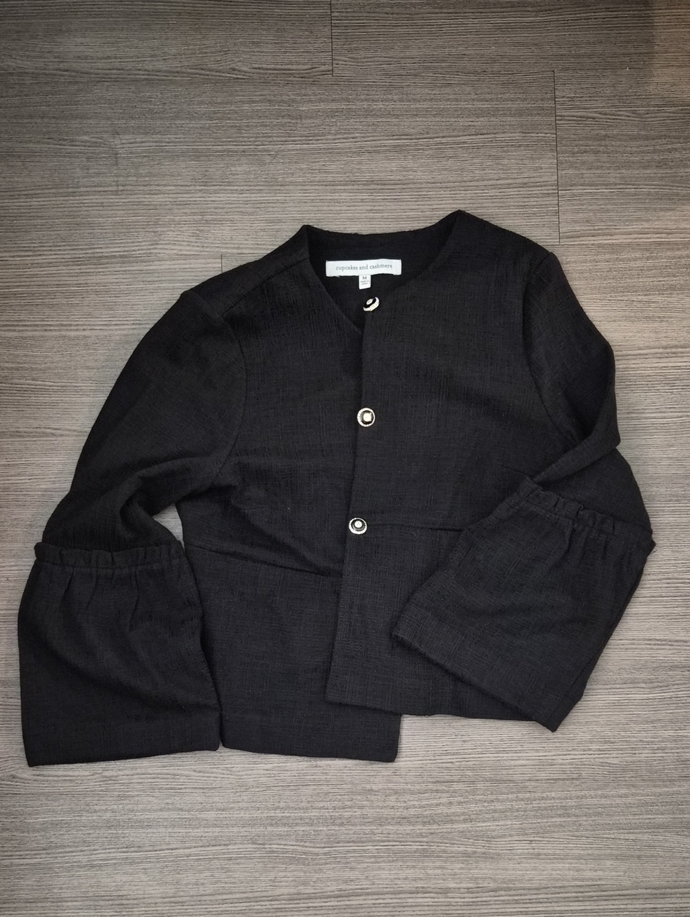 cupcakes & cashmere Black Textured Top